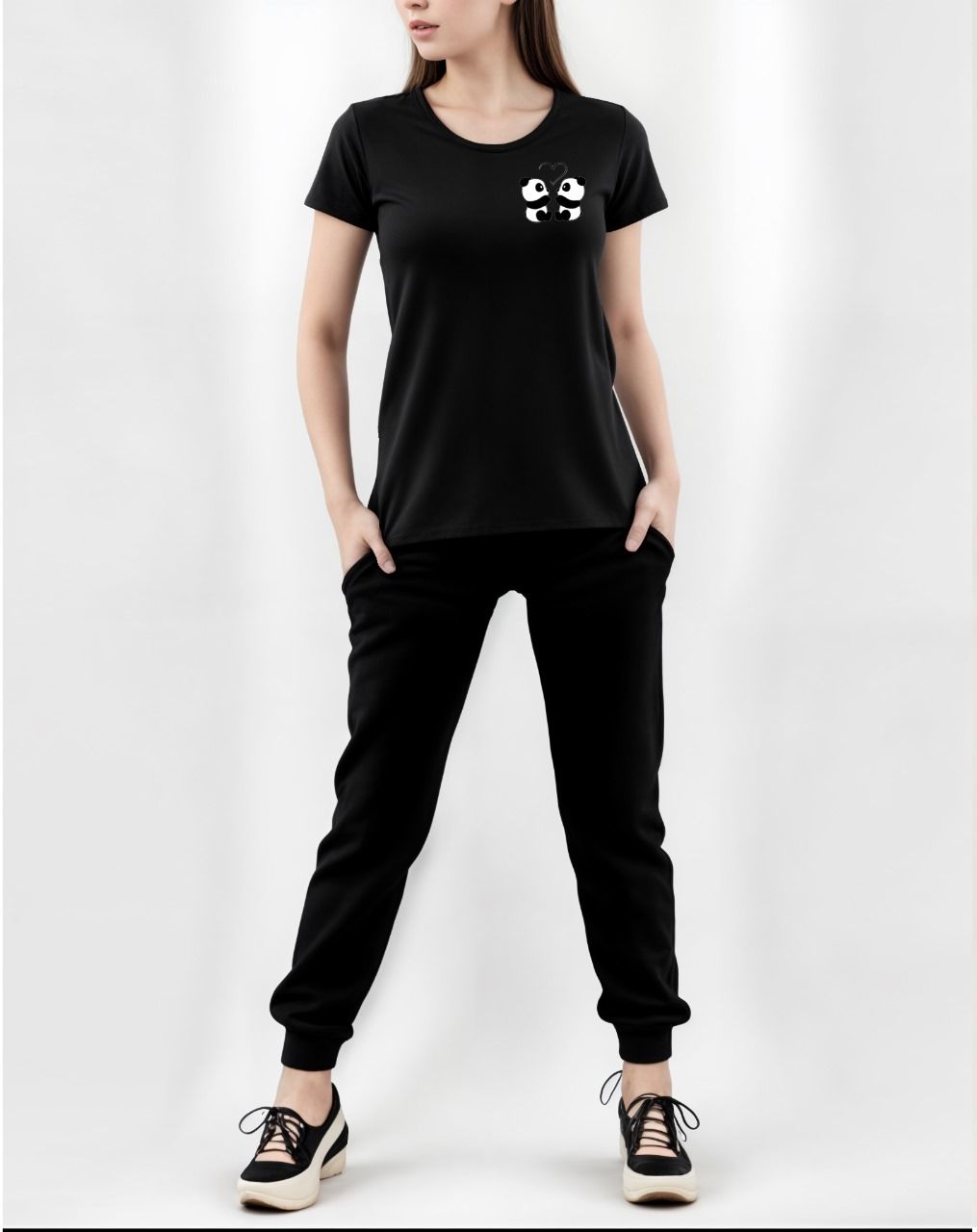 THE GIRLS Summer Tracksuit Round Neck Half Sleeves T Shirts Top Quality Trouser For women - Oshi.pk - Buy & Sell Online