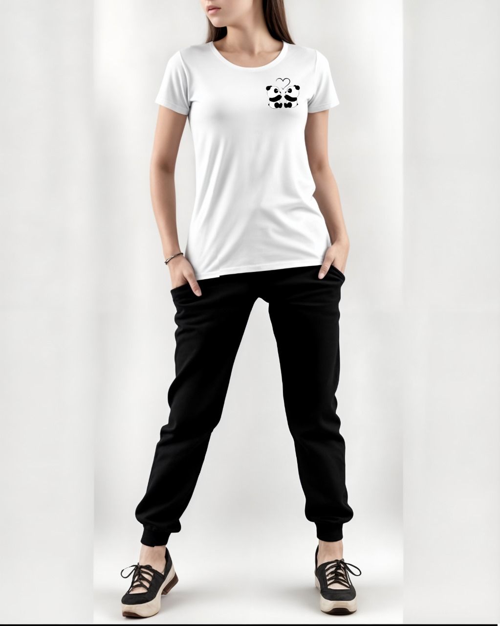 THE GIRLS Summer Tracksuit Round Neck Half Sleeves T Shirts Top Quality Trouser For women - Oshi.pk - Buy & Sell Online