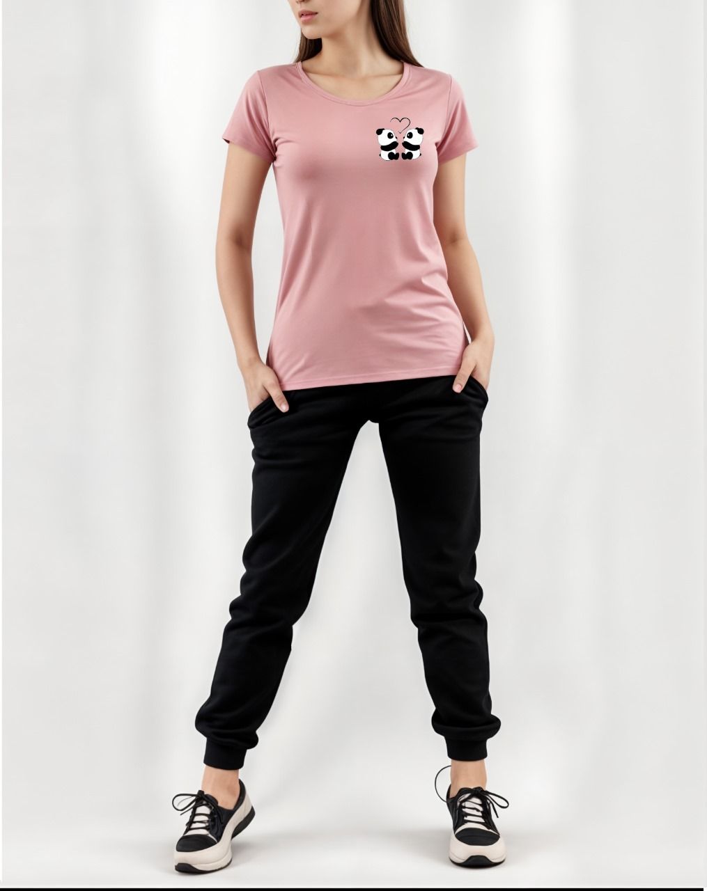 THE GIRLS Summer Tracksuit Round Neck Half Sleeves T Shirts Top Quality Trouser For women - Oshi.pk - Buy & Sell Online