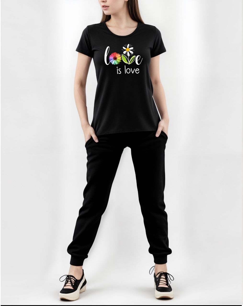 THE GIRLS Summer Tracksuit Round Neck Half Sleeves T Shirts Top Quality Trouser For women - Oshi.pk - Buy & Sell Online