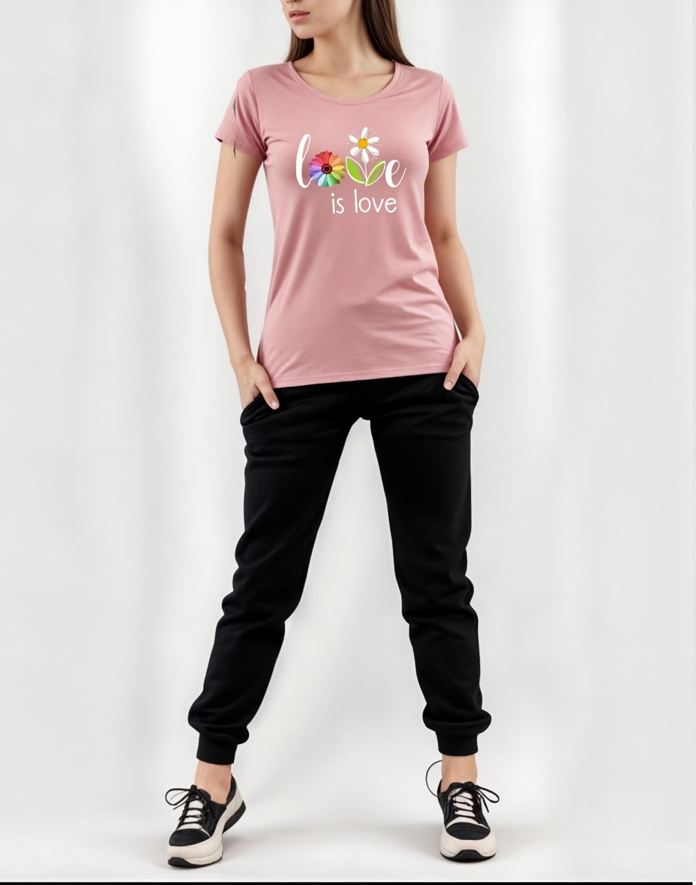 THE GIRLS Summer Tracksuit Round Neck Half Sleeves T Shirts Top Quality Trouser For women - Oshi.pk - Buy & Sell Online