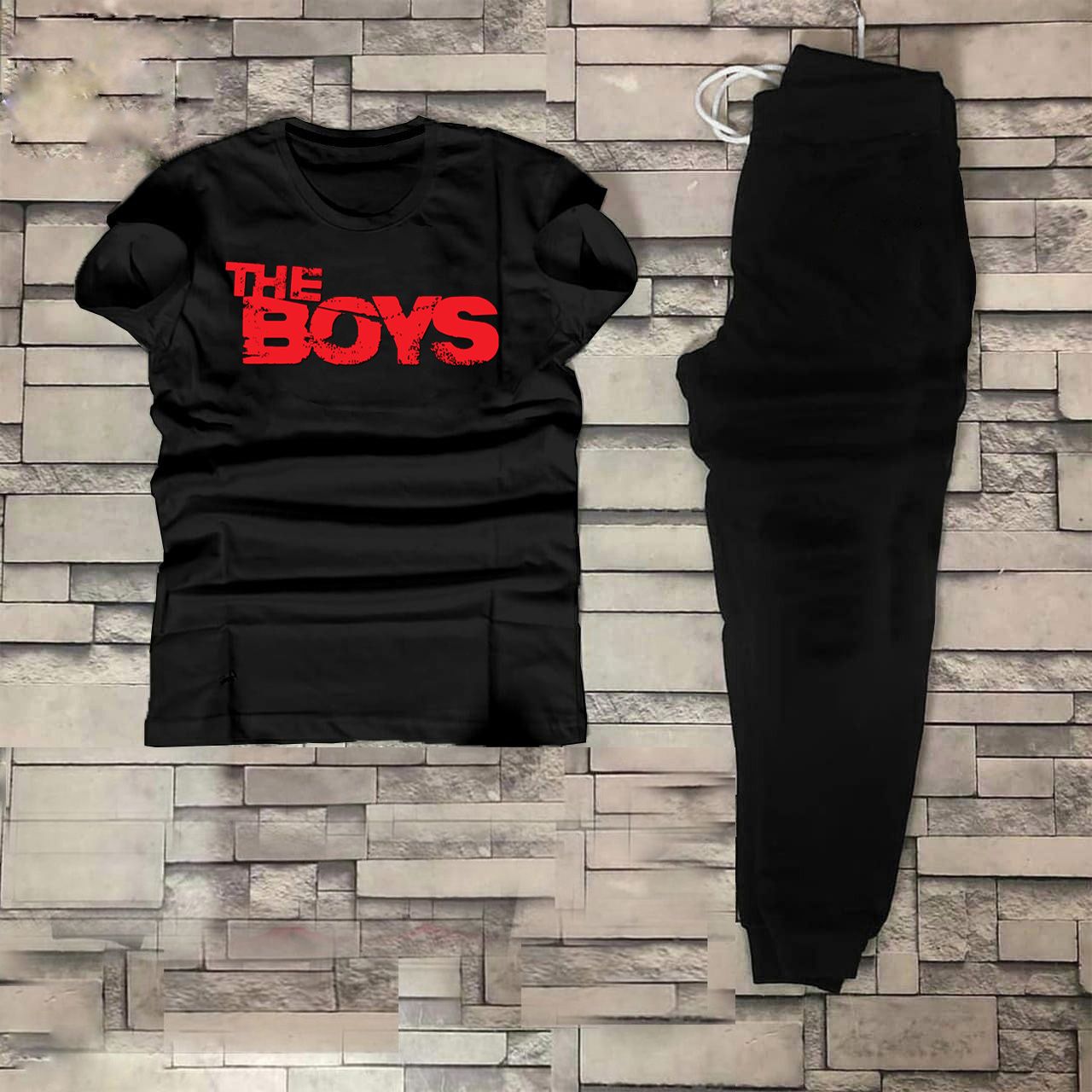 The Boys Tracksuit Summer T Shirt and Black Trouser Gym wear New printed track Men's Clothing Summer Breathable and comfortable-copy - Oshi.pk - Buy & Sell Online