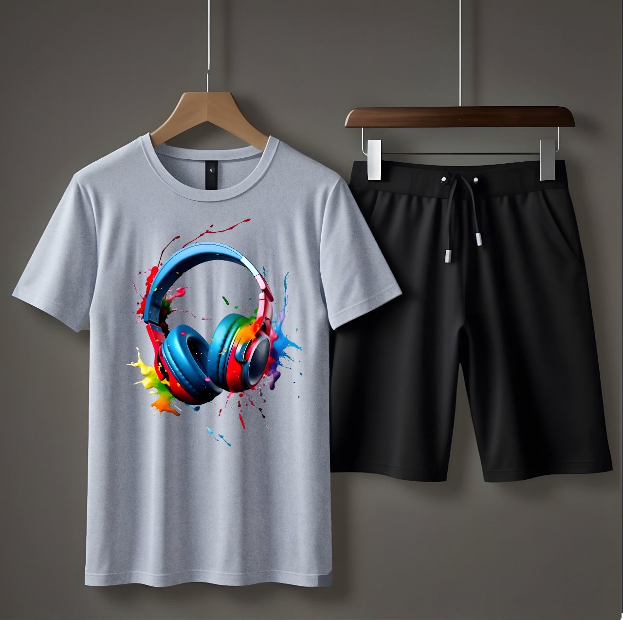 Tracksuit Cotton Fabric T-Shirt & Short Set for Summer Elegant Suits Gym Track Suit T shirts Pajama Casual Wear for Men - Oshi.pk - Buy & Sell Online