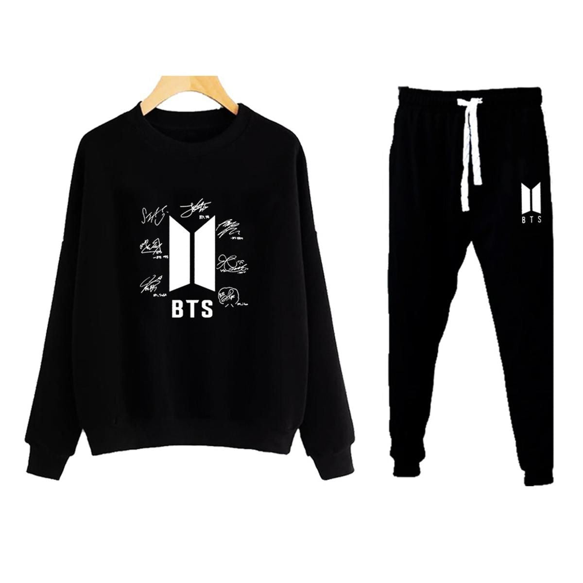 Tracksuit BTS SIGN Print Thick & Fleece Fabric Sweatshirt with trouser for Winter sweatshirt Fashion Wear tracksuit for Women / Girls - Oshi.pk - Buy & Sell Online