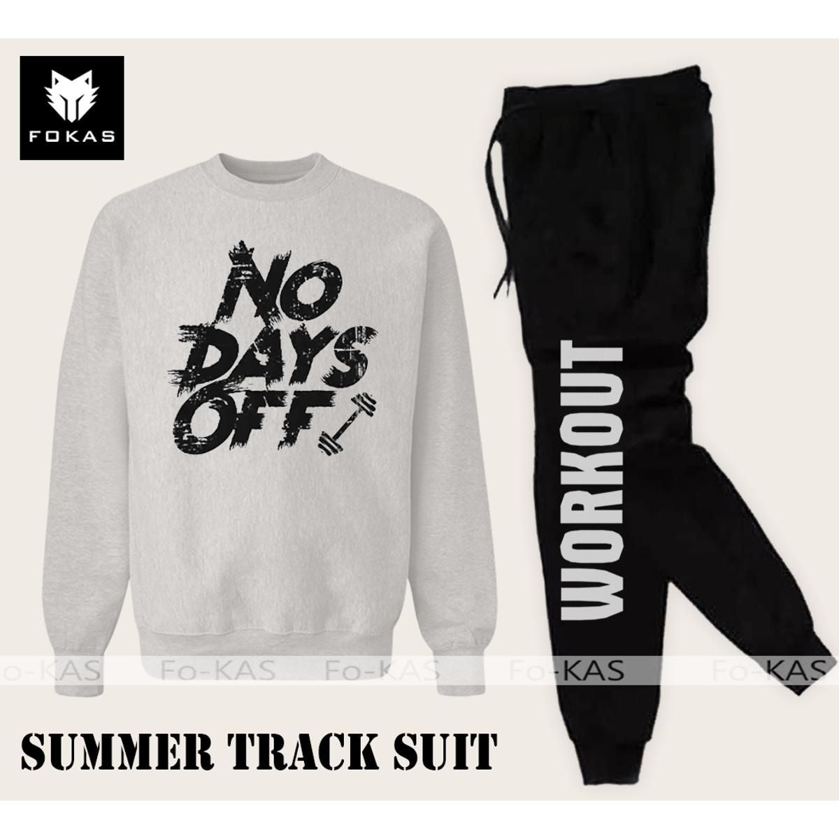 Tracksuit NO DAYS OFF Thick & Fleece Fabric Full Sleeves Sweatshirt with trouser for Winter sweatshirt Fashion Wear tracksuit for men / boys - Oshi.pk - Buy & Sell Online