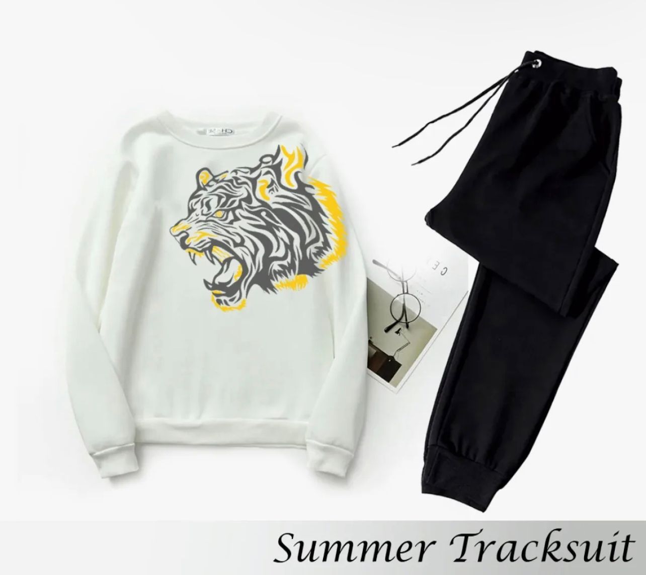 Tracksuit Tiger Lion shoulder Thick & Fleece Fabric Full Sleeves Sweatshirt with trouser for Winter sweatshirt Fashion Wear tracksuit for men / boys - Oshi.pk - Buy & Sell Online