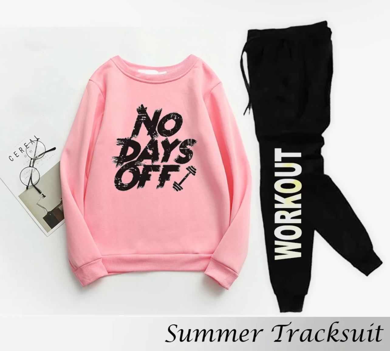 Tracksuit NO DAYS OFF Thick & Fleece Fabric Full Sleeves Sweatshirt with trouser for Winter sweatshirt Fashion Wear tracksuit for men / boys - Oshi.pk - Buy & Sell Online