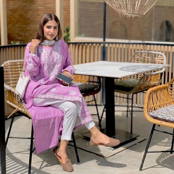 Traditional Indian ChikanKaari long kurti - Oshi.pk - Buy & Sell Online