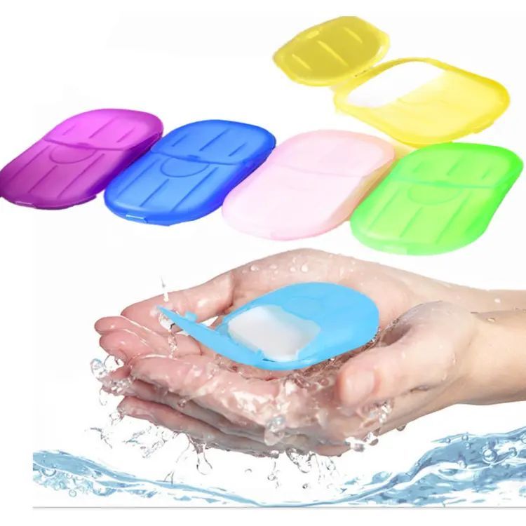 Travel Soap Outdoor Portable Mini Paper Soap Paper Washing Hand Bath Clean Scented Slice Sheets Good For Camping BBQ Hiking Travel Or Any Outdoor Activity 5 Peace - Oshi.pk - Buy & Sell Online