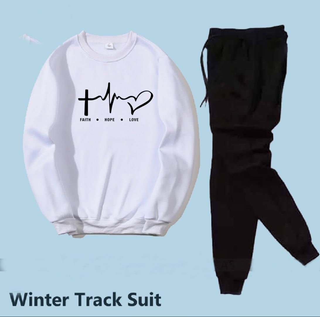 Trendy Tracksuit FAITH HOPE LOV Print Thick & Fleece Fabric Rib Sweatshirt with trouser butterflies for Winter for Trendy sweatshirt for Women / Girls - Oshi.pk - Buy & Sell Online