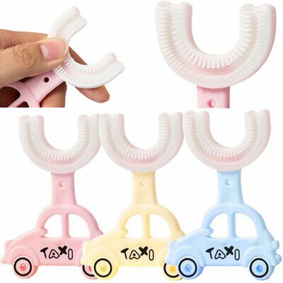 U Shape car shape Silicon Toothbrush for kids, Portable Hand-Held Shaped Infant Soft Bristle 360 Degrees Mouthpiece tooth brush for toddlers - Oshi.pk - Buy & Sell Online
