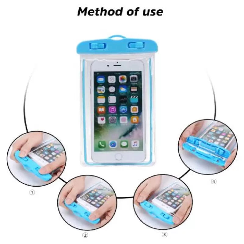 Underwater Waterproof Rainproof Mobile Cover PVC Bag Transparent Touch Screen Cell Phone Pouch Case For Travel Hiking Rainy Season Monsoon - Oshi.pk - Buy & Sell Online