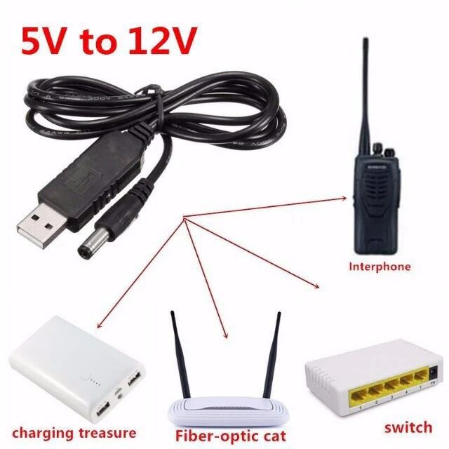 USB DC 5V TO 12V Voltage Booster Jack PTCL Router Power Cable - Oshi.pk - Buy & Sell Online