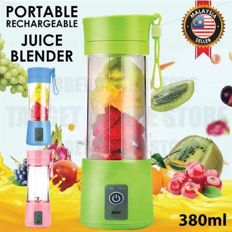 USB Rechargeable Juicer Blender 4 Blades Electric Blender Mini Portable Personal Size Juicer Cup USB Rechargeable Mixer 380ml Food Grade Water Bottle - Oshi.pk - Buy & Sell Online