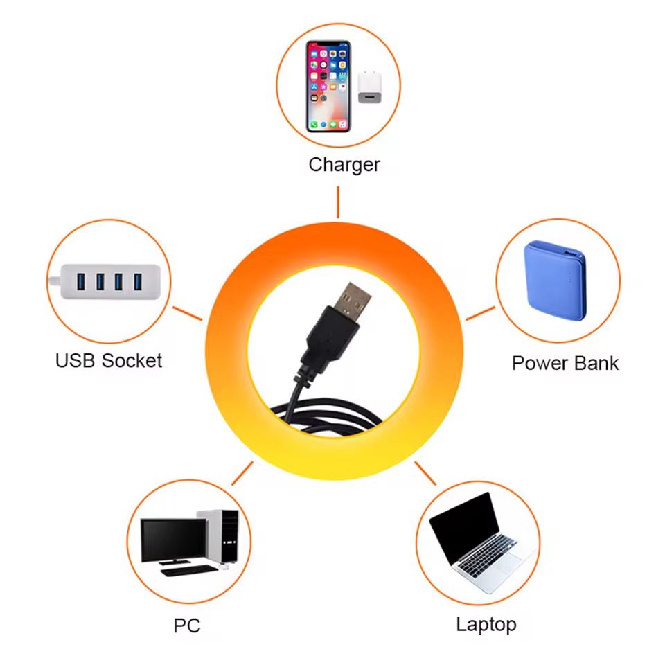 USB Sunset Lamp LED Rainbow Neon Night Light Projector Photography Wall Atmosphere Lighting for Bedroom Home Room Decor Gift - Oshi.pk - Buy & Sell Online