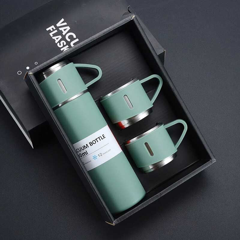 Vacuum Flask Set Stainless Steel Drinking Metal Water Bottle Gift High Quality Vacuum Flask Bottle - 500ml - Oshi.pk - Buy & Sell Online