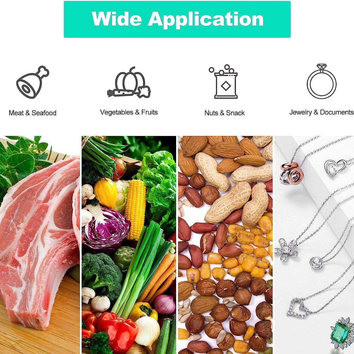 Vacuum Sealer Machine, Automatic Food Sealer Smart one-key start, Portable Sealer with 10 Vacuum Sealer Bags Suitable for Dry & Moist Food - Oshi.pk - Buy & Sell Online
