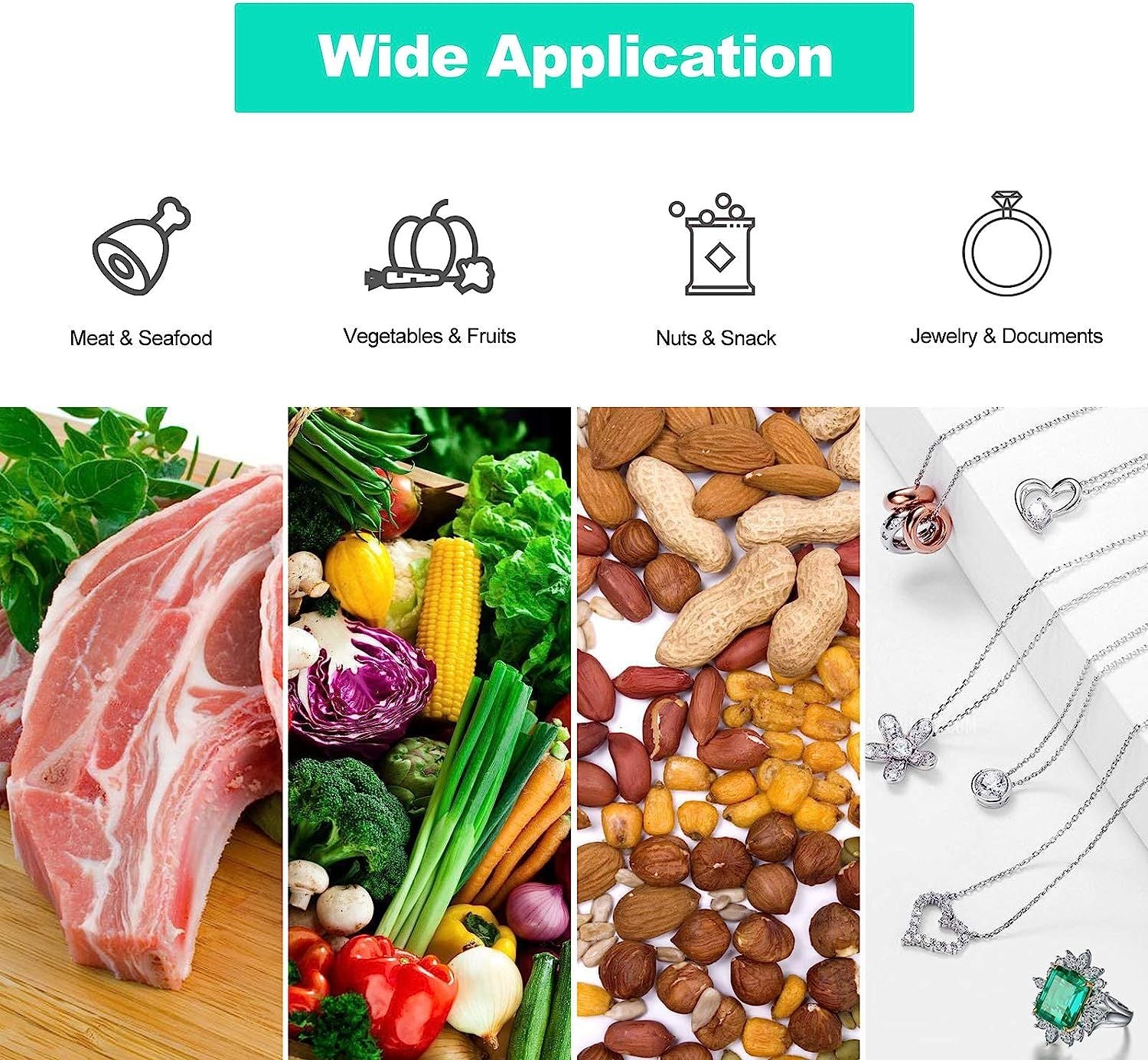 Vacuum Sealer Machine, Automatic Food Sealer Smart one-key start, Portable Sealer with 10 Vacuum Sealer Bags Suitable for Dry & Moist Food - Oshi.pk - Buy & Sell Online