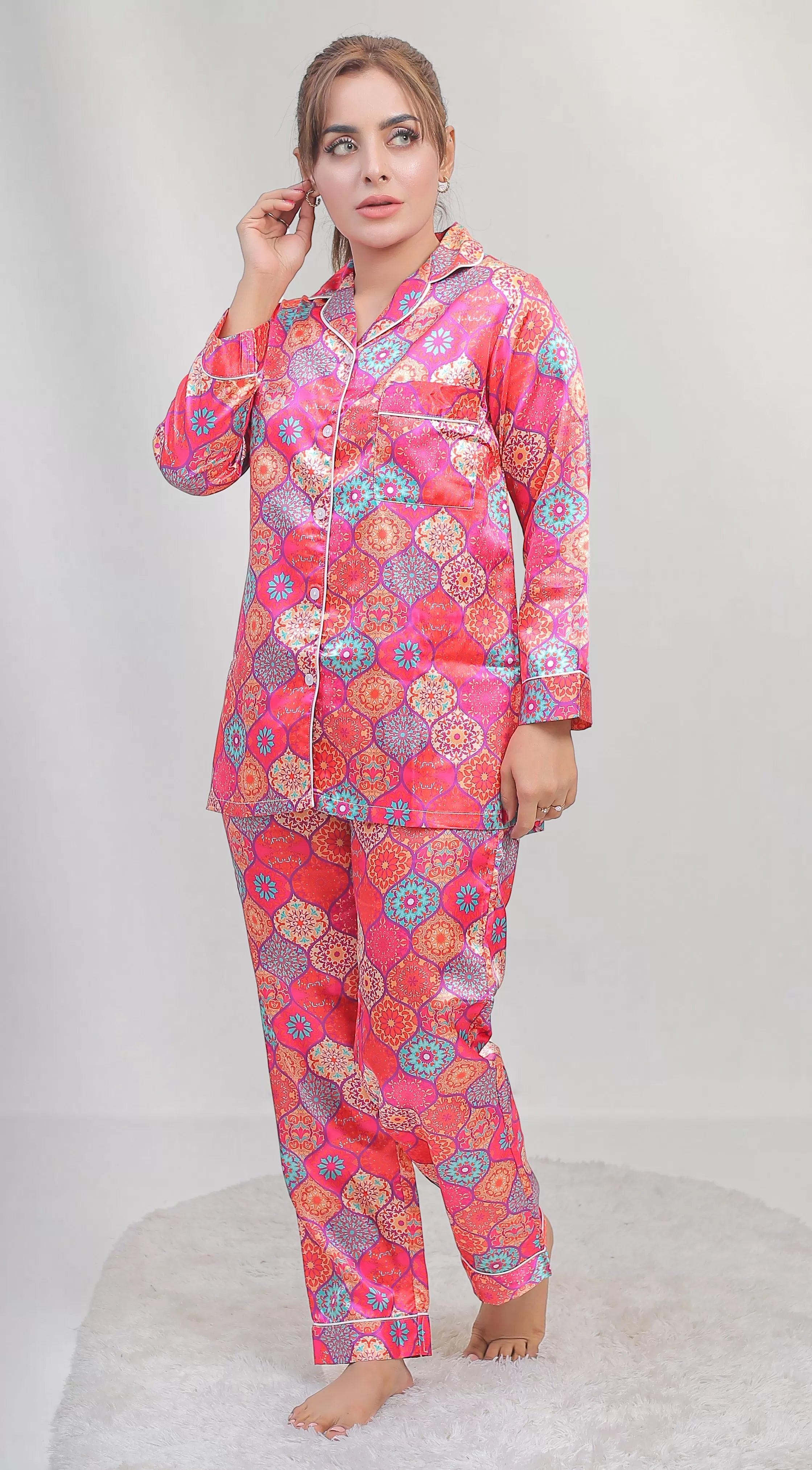 Valerie classic nightwear/sleepwear is designed for ultimate comfort and style. Our classic pajama set is updated in a smooth silky fabric. - Oshi.pk - Buy & Sell Online