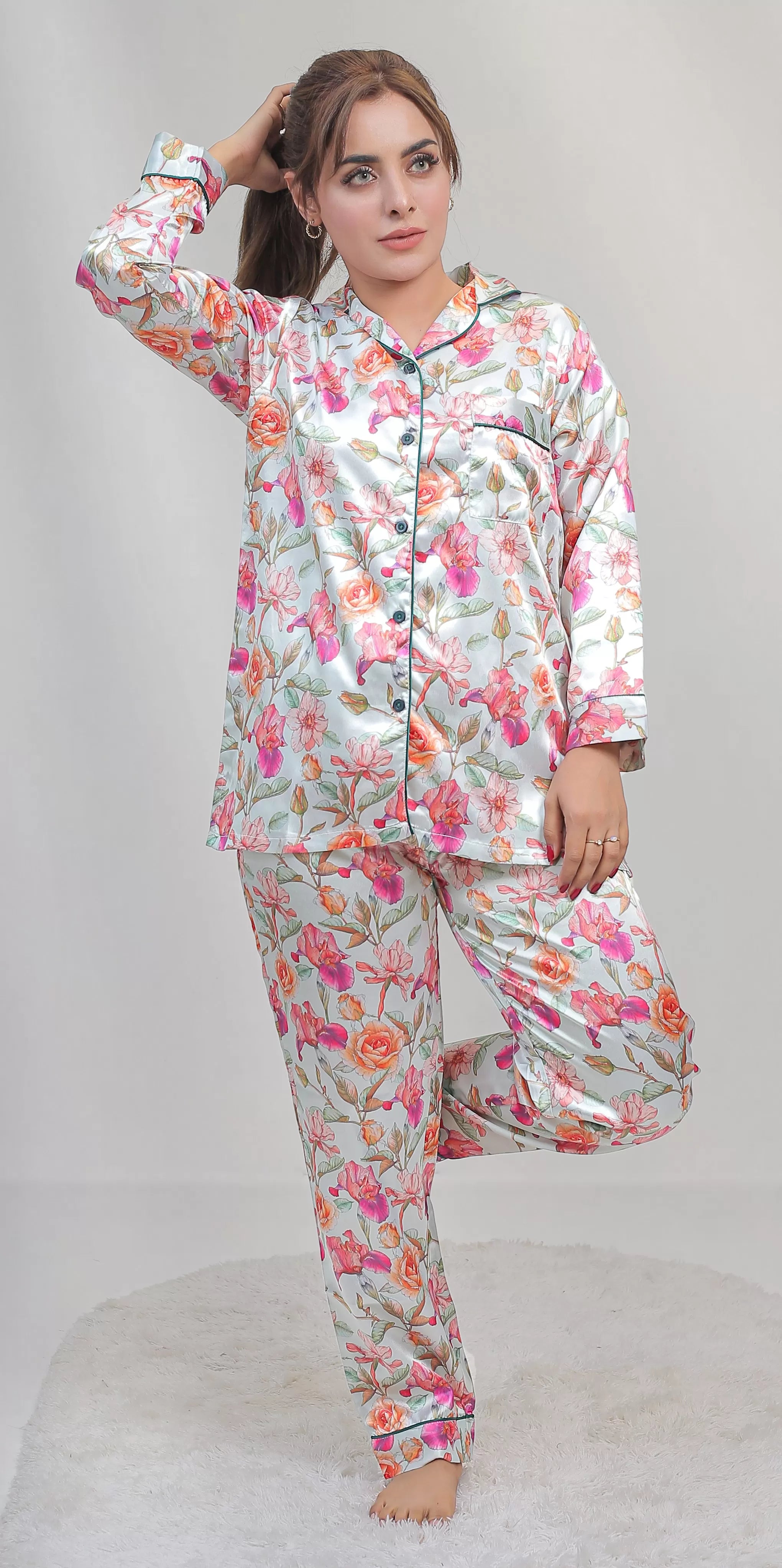 Valerie classic nightwear/sleepwear is designed for ultimate comfort and style. Our classic pajama set is updated in a smooth silky fabric. - Oshi.pk - Buy & Sell Online