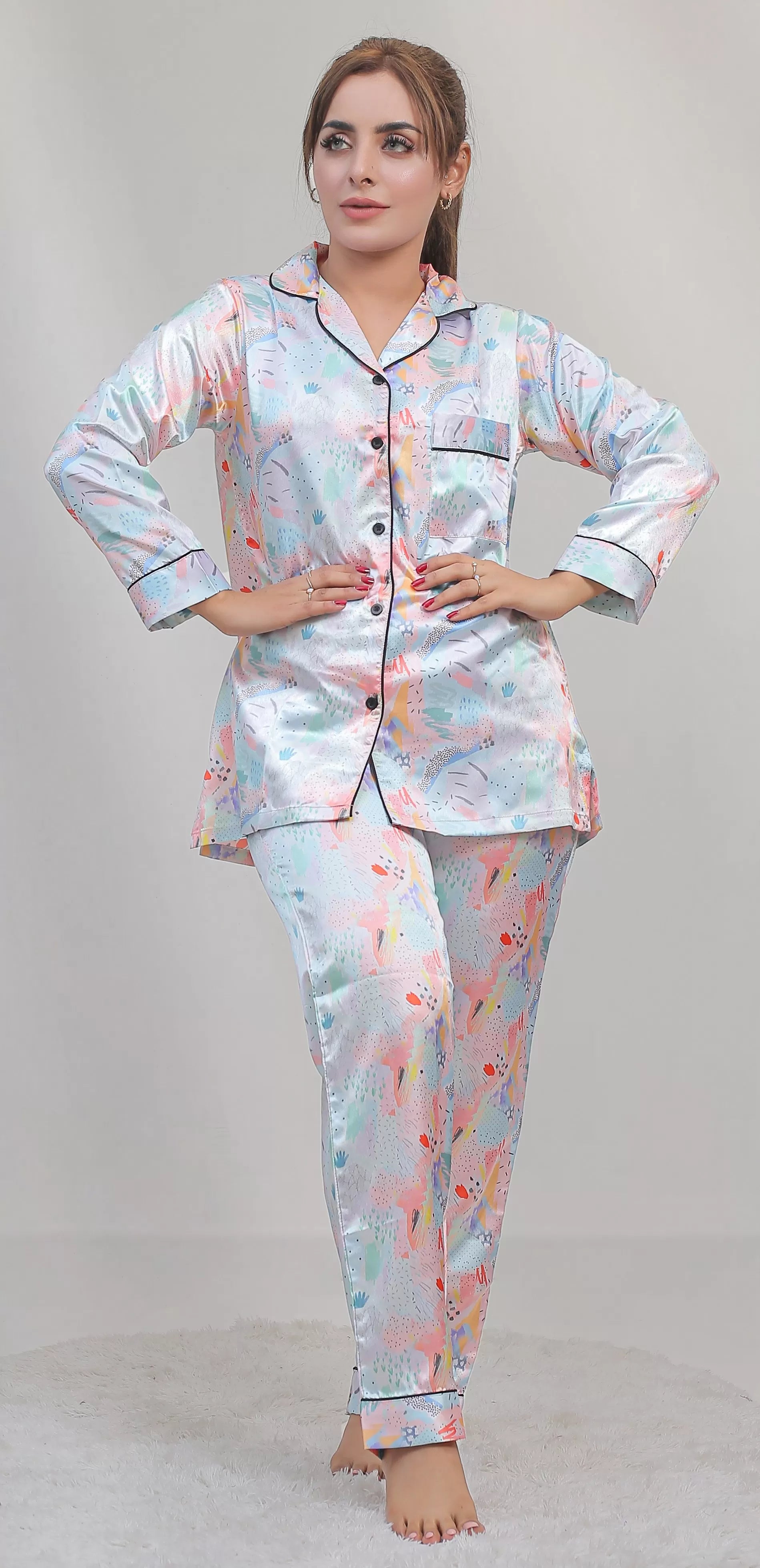Valerie classic nightwear/sleepwear is designed for ultimate comfort and style. Our classic pajama set is updated in a smooth silky fabric - Oshi.pk - Buy & Sell Online