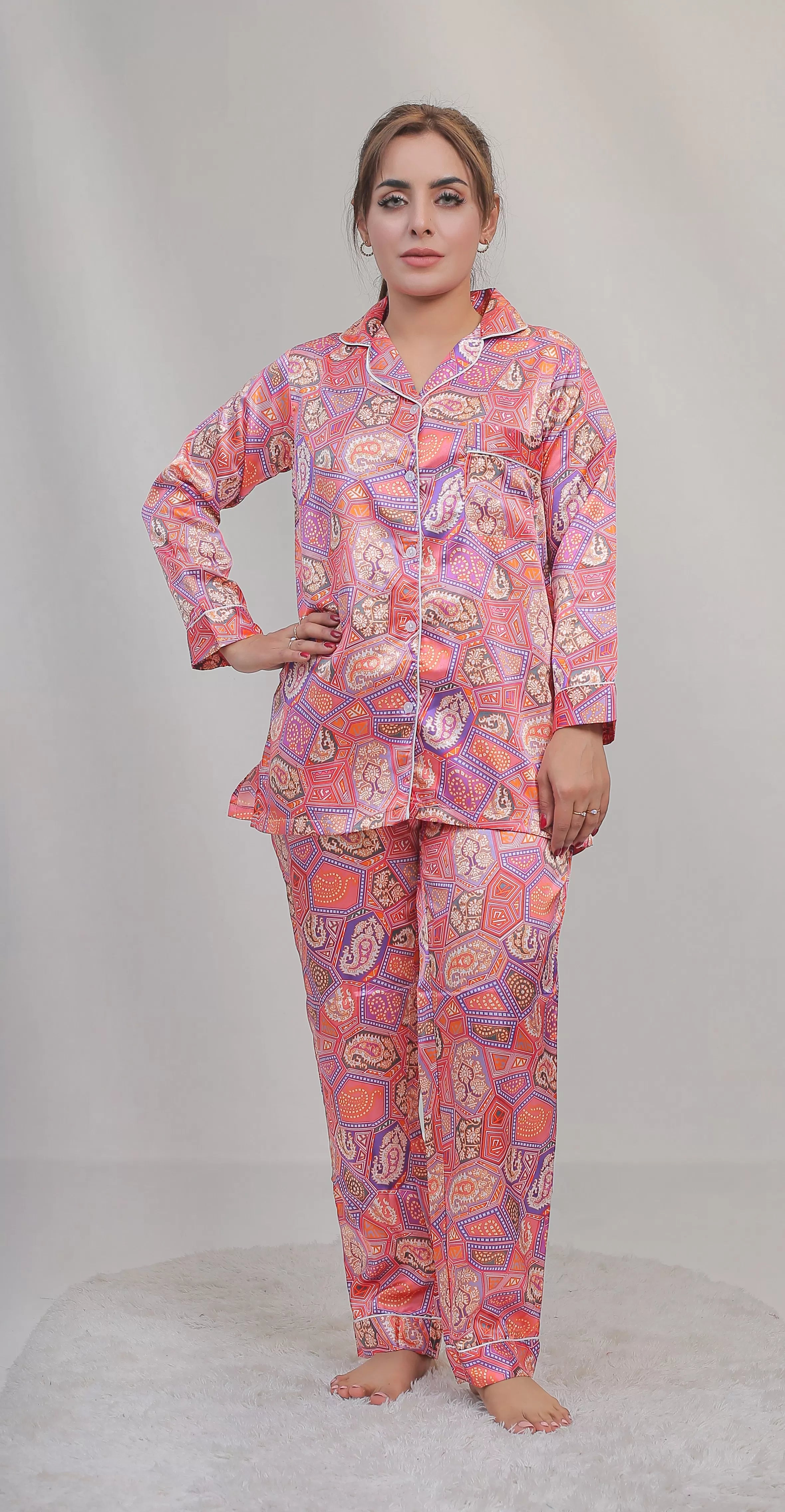 Valerie classic nightwear/sleepwear is designed for ultimate comfort and style. Our classic pajama set is updated in a smooth silky fabric - Oshi.pk - Buy & Sell Online