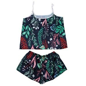 Valerie Digital print silky satin Night wear Cami set for women with eye mask and scrunchies - Oshi.pk - Buy & Sell Online