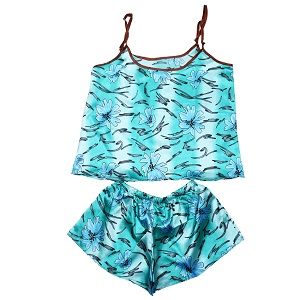Valerie Digital print silky satin Night wear Cami set for women with eye mask and scrunchies - Oshi.pk - Buy & Sell Online