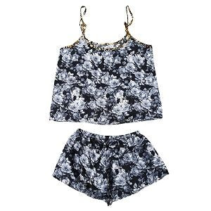 Valerie Digital print silky satin Night wear Cami set for women with eye mask and scrunchies - Oshi.pk - Buy & Sell Online