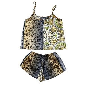 Valerie Digital print silky satin Night wear Cami set for women with eye mask and scrunchies - Oshi.pk - Buy & Sell Online