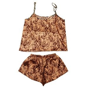 Valerie Digital print silky satin Night wear Cami set for women with eye mask and scrunchies - Oshi.pk - Buy & Sell Online