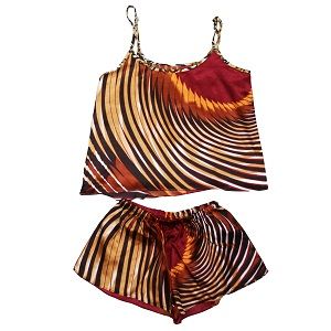 Valerie Digital print silky satin Night wear Cami set for women with eye mask and scrunchies - Oshi.pk - Buy & Sell Online