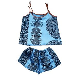 Valerie Digital print silky satin Night wear Cami set for women with eye mask and scrunchies - Oshi.pk - Buy & Sell Online
