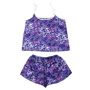 Valerie Digital print silky satin Night wear Cami set for women with eye mask and scrunchies - Oshi.pk - Buy & Sell Online