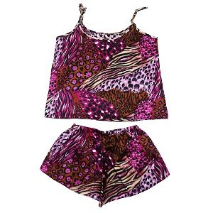 Valerie Digital print silky satin Night wear Cami set for women with eye mask and scrunchies - Oshi.pk - Buy & Sell Online