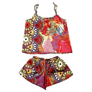 Valerie Digital print silky satin Night wear Cami set for women with eye mask and scrunchies - Oshi.pk - Buy & Sell Online