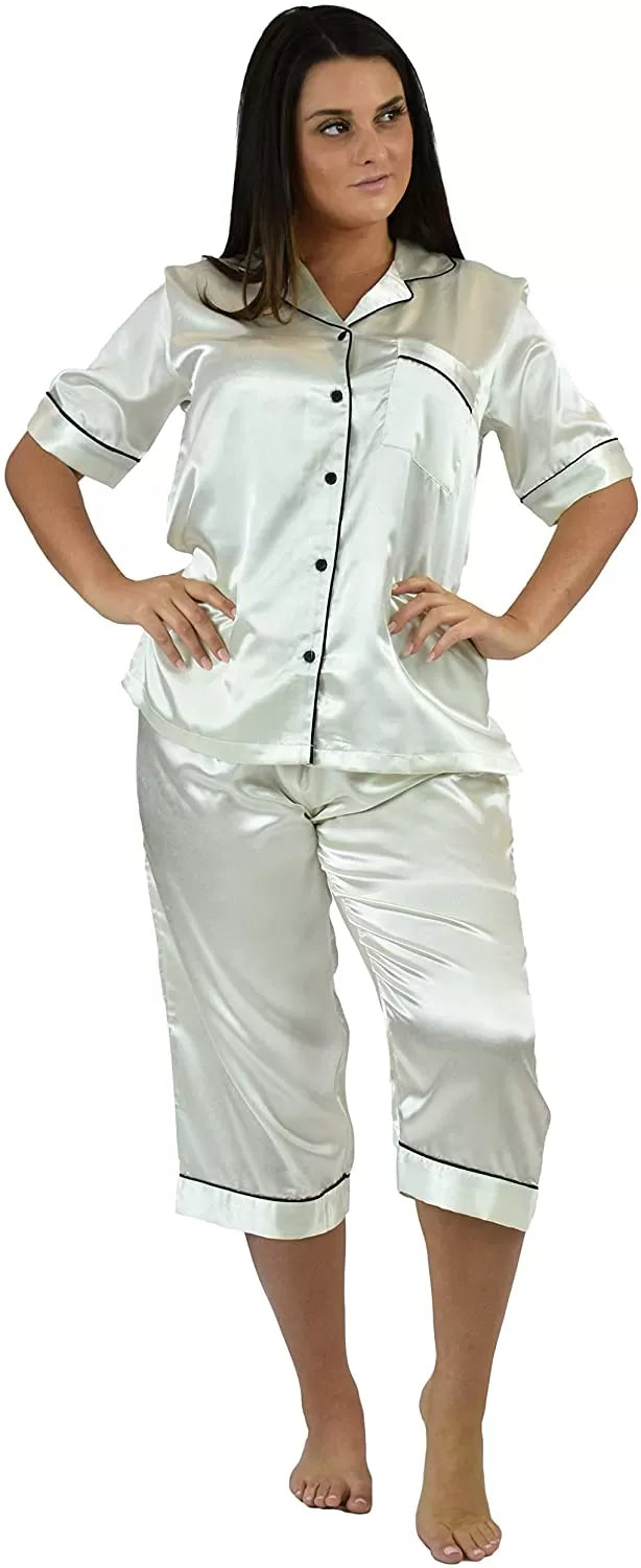 Valerie Long sleeve pajama set Watch Sweetest dreams Valerie range of comfortable Silky Satin Pajama Sets Nightwear - Oshi.pk - Buy & Sell Online