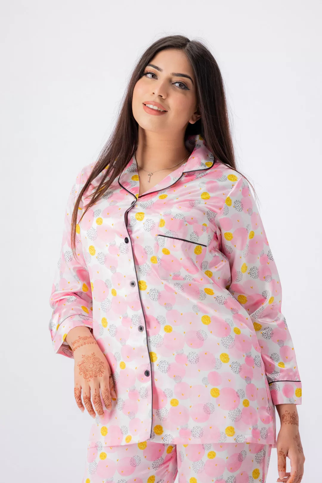 Valerie lounging Gorgeous satin fabric comes with a natural sheen and feel silky on your skin. Feel cute and sensual while staying comfortable putting - Oshi.pk - Buy & Sell Online