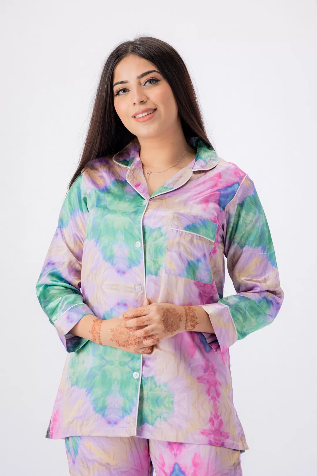 Valerie lounging Gorgeous satin fabric comes with a natural sheen and feel silky on your skin. Feel cute and sensual while staying comfortable putting - Oshi.pk - Buy & Sell Online