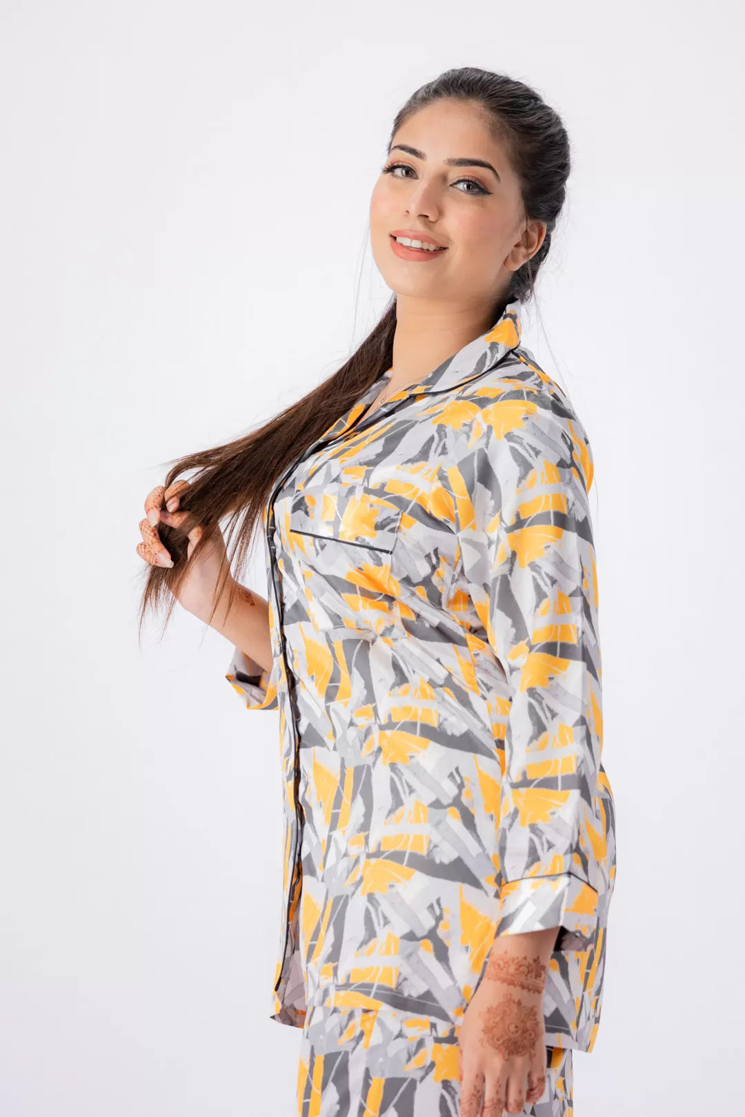 Valerie lounging Gorgeous satin fabric comes with a natural sheen and feel silky on your skin. Feel cute and sensual while staying comfortable putting - Oshi.pk - Buy & Sell Online