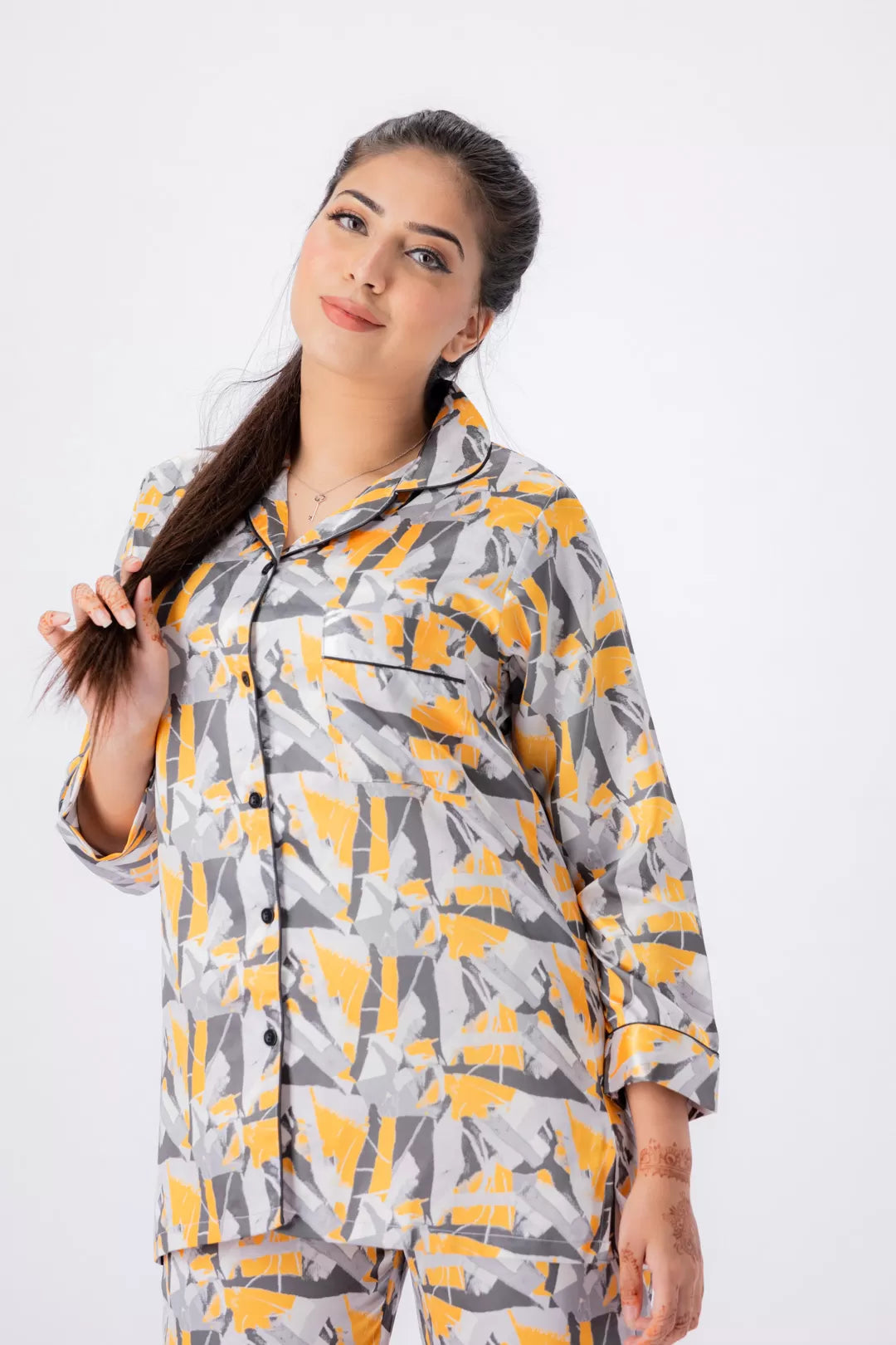 Valerie lounging Gorgeous satin fabric comes with a natural sheen and feel silky on your skin. Feel cute and sensual while staying comfortable putting - Oshi.pk - Buy & Sell Online