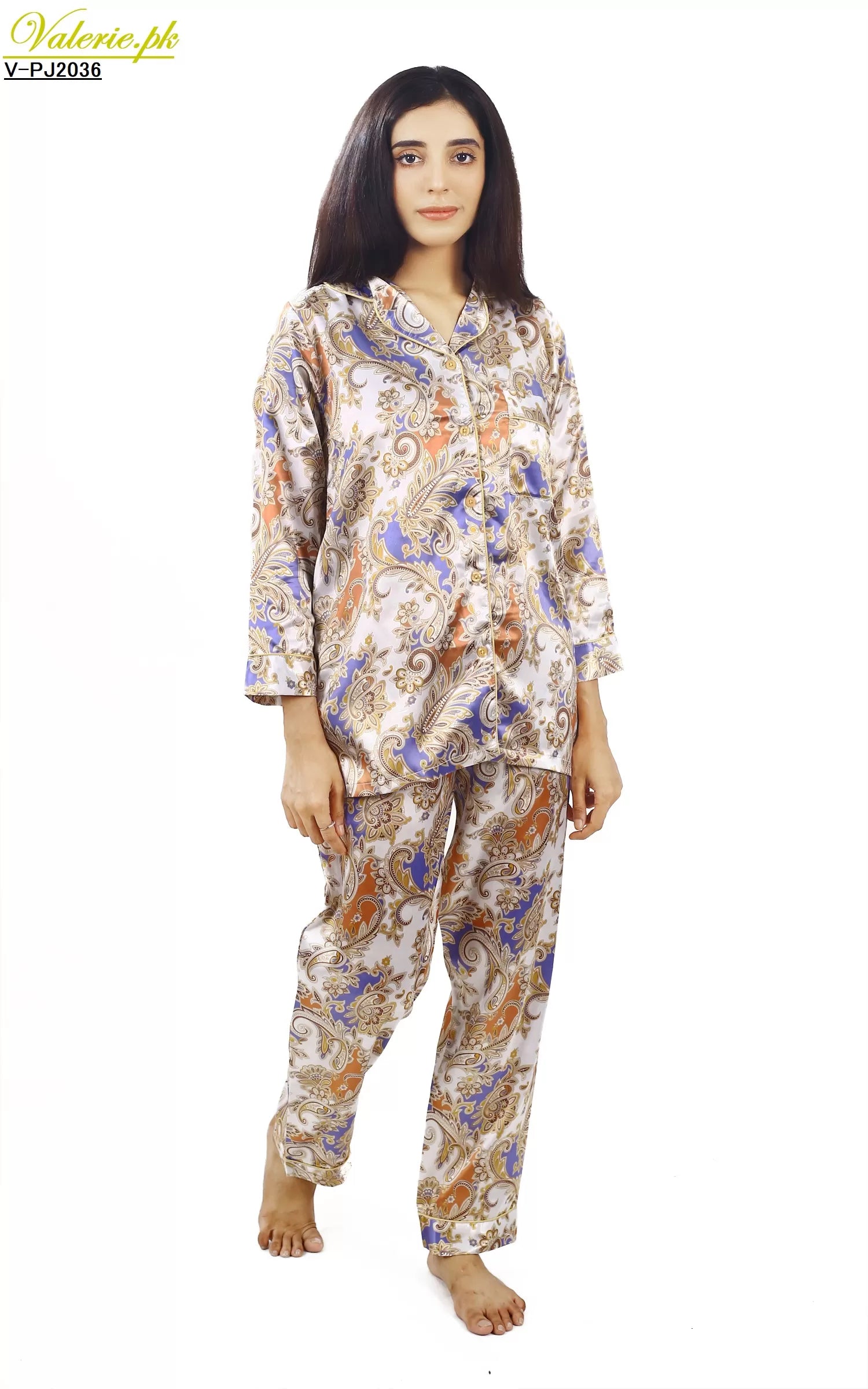 Valerie Nightwear Smoothy Satin Pajama set COMFORTABLE and BREATHABLE