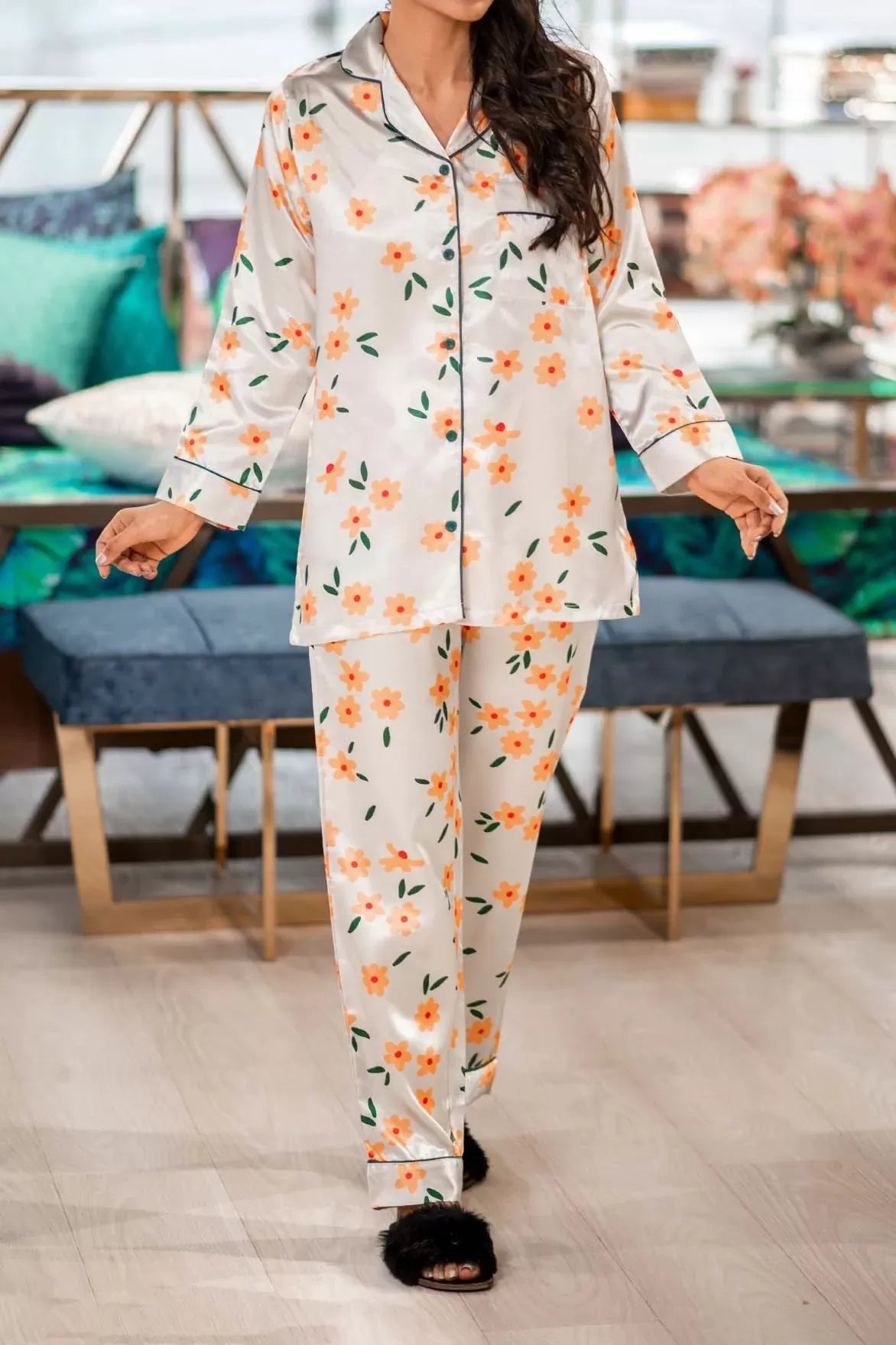 Valerie nightwear/sleepwear is designed for ultimate comfort and style. Our classic pajama set is updated in a smooth silky fabric. - Oshi.pk - Buy & Sell Online