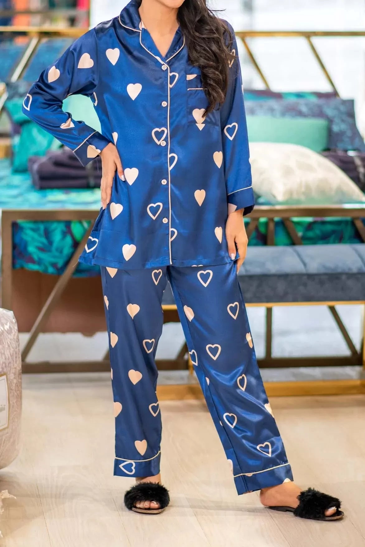 Valerie nightwear/sleepwear is designed for ultimate comfort and style. Our classic pajama set is updated in a smooth silky fabric. - Oshi.pk - Buy & Sell Online