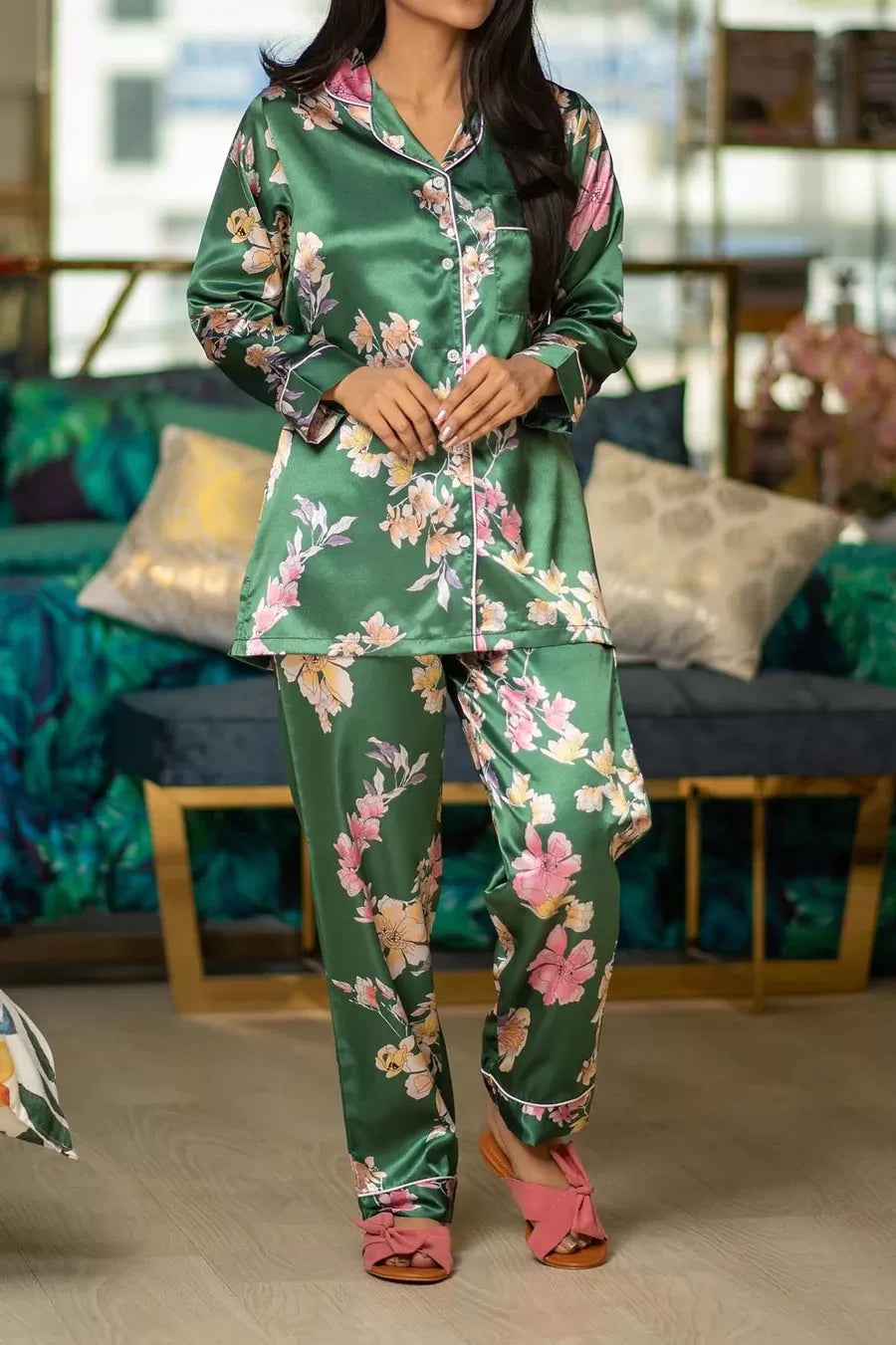 Valerie nightwear/sleepwear is designed for ultimate comfort and style. Our classic pajama set is updated in a smooth silky fabric. - Oshi.pk - Buy & Sell Online