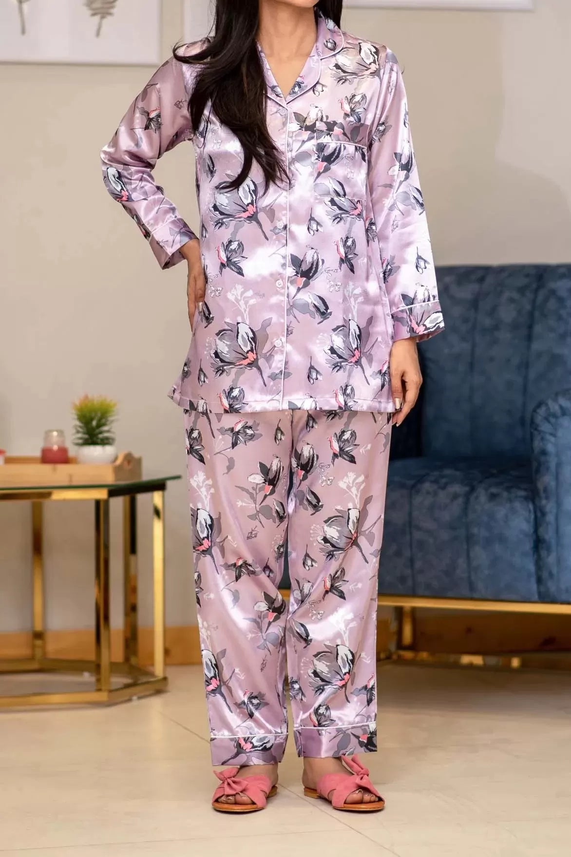 Valerie nightwear/sleepwear is designed for ultimate comfort and style. Our classic pajama set is updated in a smooth silky fabric. - Oshi.pk - Buy & Sell Online