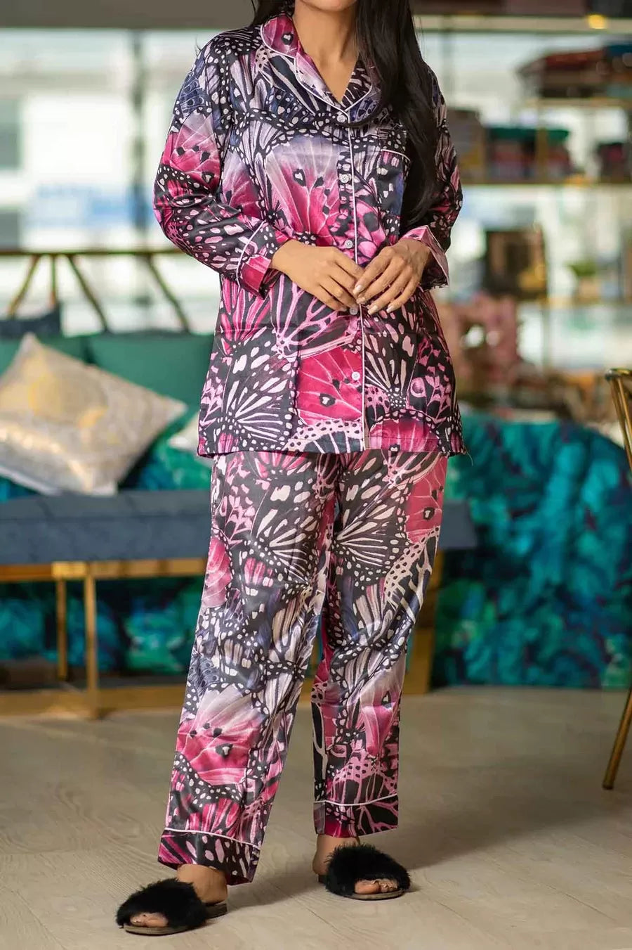 Valerie nightwear/sleepwear is designed for ultimate comfort and style. Our classic pajama set is updated in a smooth silky fabric. - Oshi.pk - Buy & Sell Online