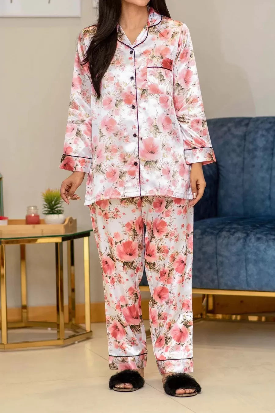 Valerie nightwear/sleepwear is designed for ultimate comfort and style. Our classic pajama set is updated in a smooth silky fabric. - Oshi.pk - Buy & Sell Online