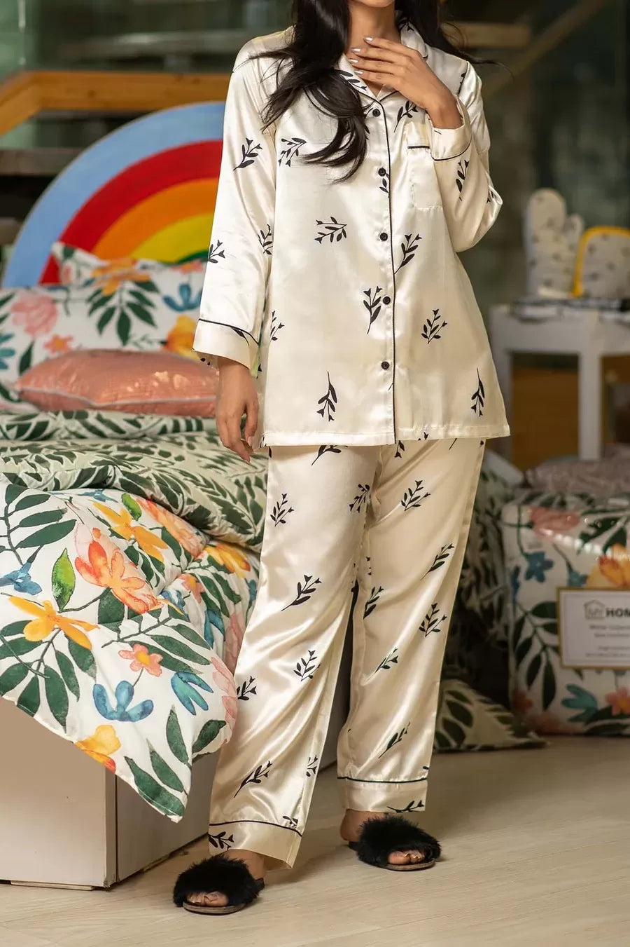 Valerie nightwear/sleepwear is designed for ultimate comfort and style. Our classic pajama set is updated in a smooth silky fabric. - Oshi.pk - Buy & Sell Online