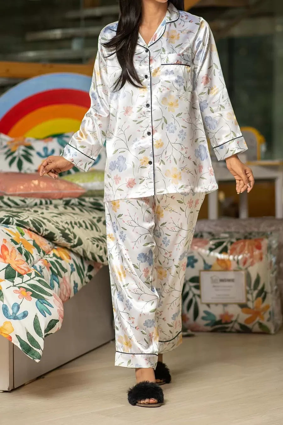 Valerie nightwear/sleepwear is designed for ultimate comfort and style. Our classic pajama set is updated in a smooth silky fabric. - Oshi.pk - Buy & Sell Online